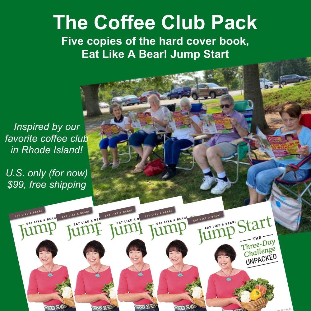 FIVE PACK, FREE US SHIPPING: Eat Like A Bear! JUMP START Physical Hardcover Book (U.S. orders only)